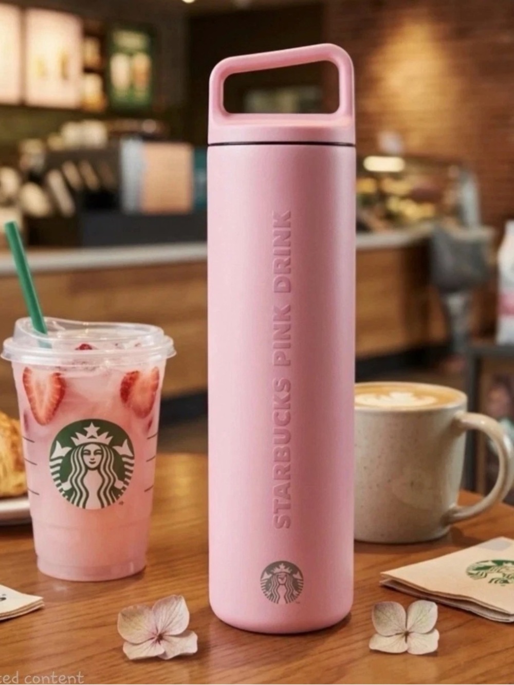 Starbucks Pink Insulated Stainless Steel Bottle with Handle